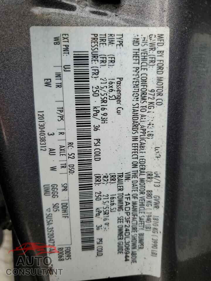 FORD FOCUS 2013 - 1FADP3F24DL306944