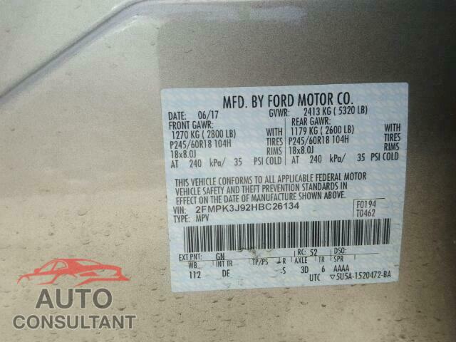 FORD EDGE SEL 2017 - 2FMPK3J92HBC26134