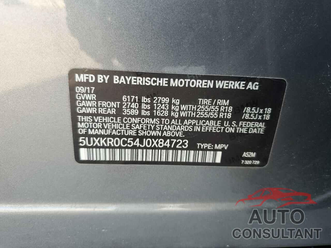 BMW X5 2018 - 5UXKR0C54J0X84723