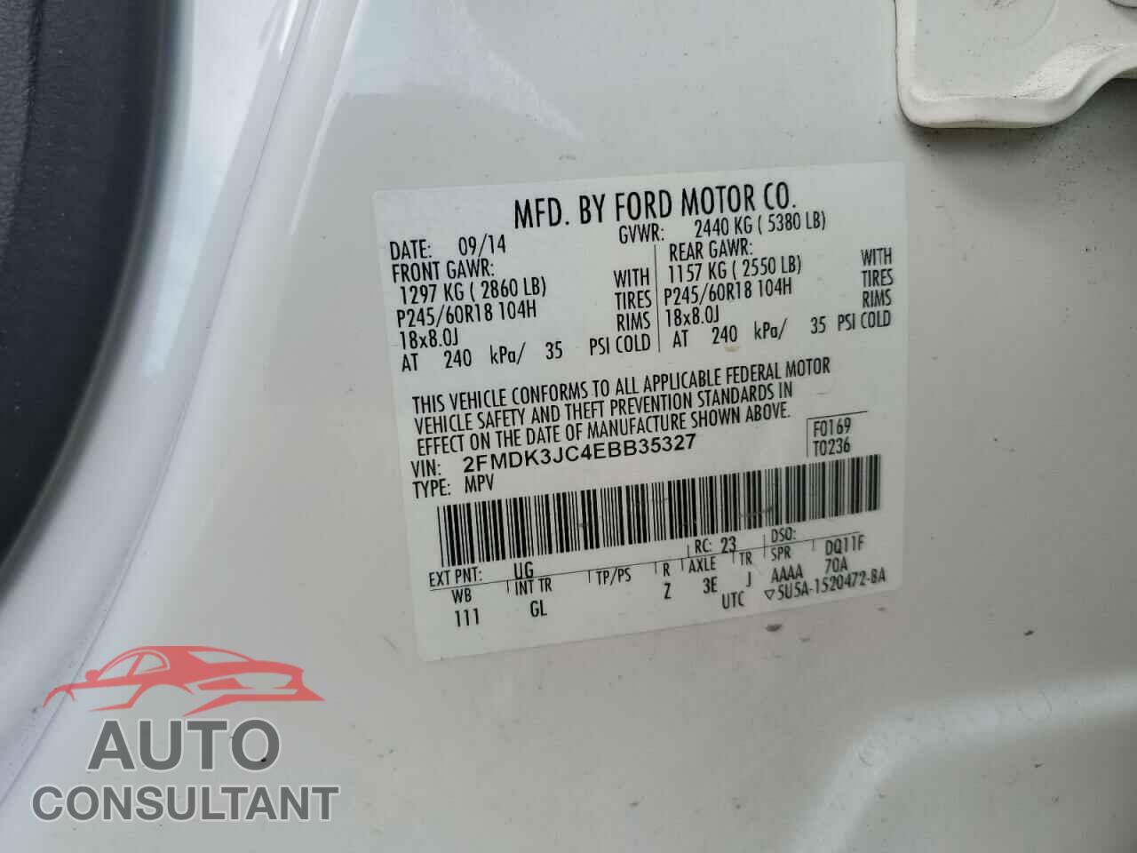 FORD EDGE 2014 - 2FMDK3JC4EBB35327