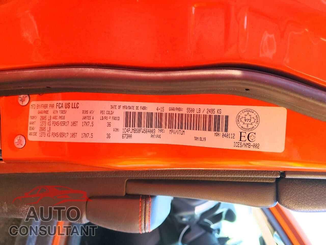 JEEP CHEROKEE 2015 - 1C4PJMBS8FW564003