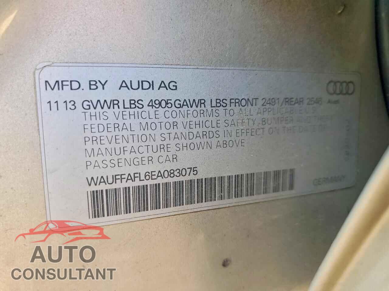 AUDI A4 2014 - WAUFFAFL6EA083075