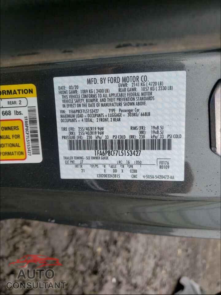 FORD MUSTANG 2020 - 1FA6P8CF7L5153427