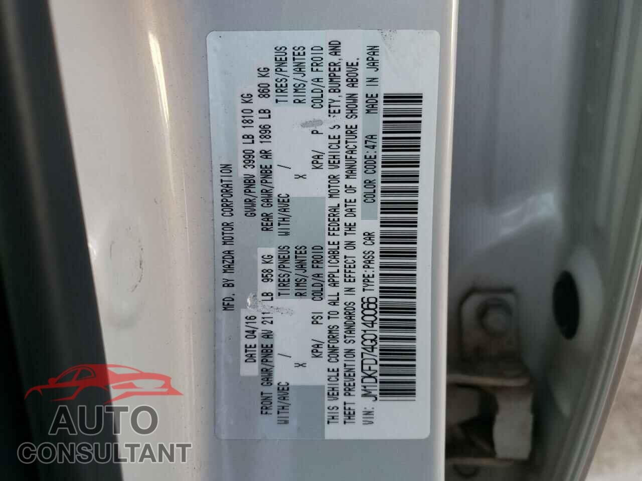MAZDA CX-3 2016 - JM1DKFD74G0140066