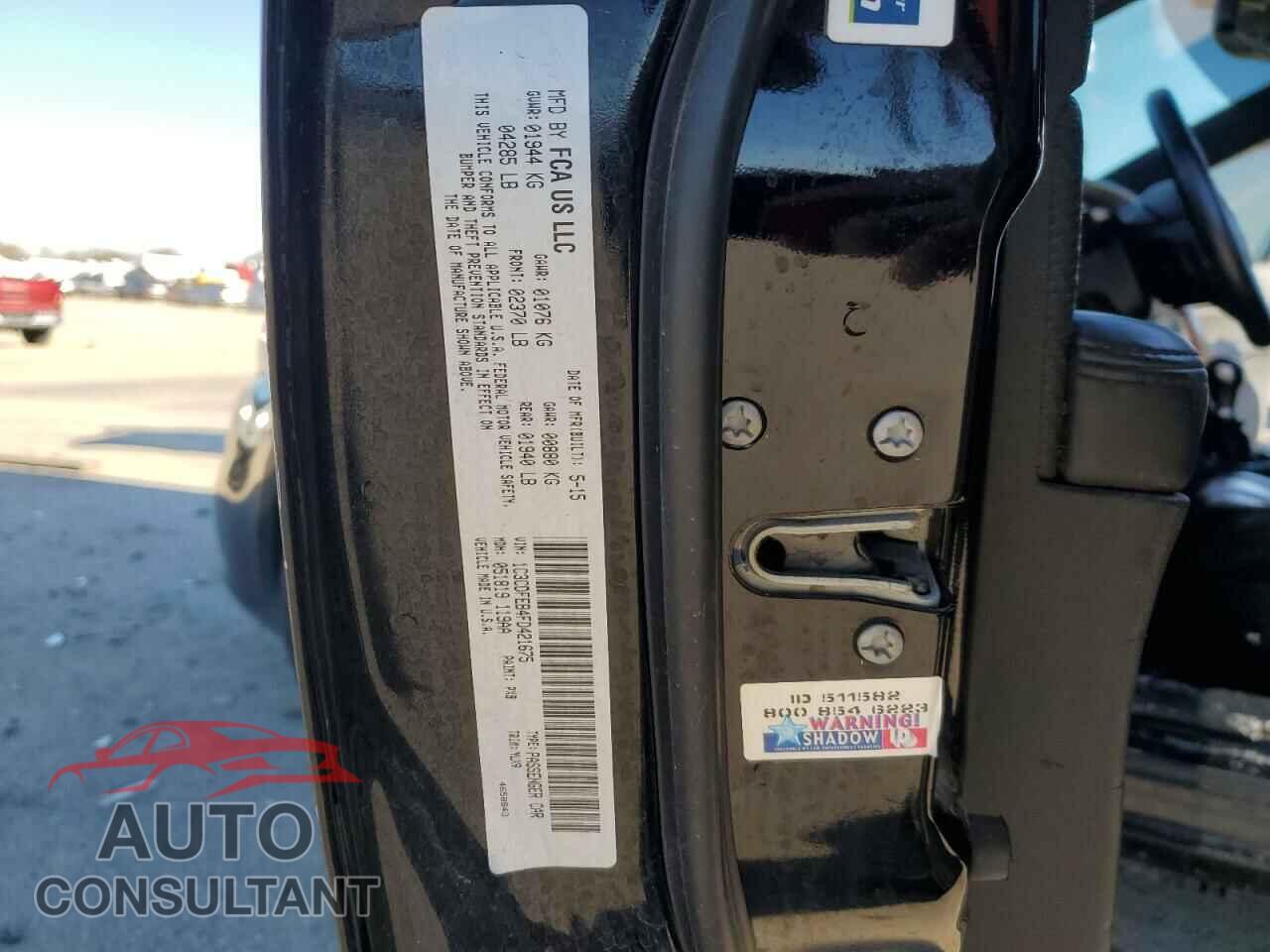 DODGE DART 2015 - 1C3CDFEB4FD421675