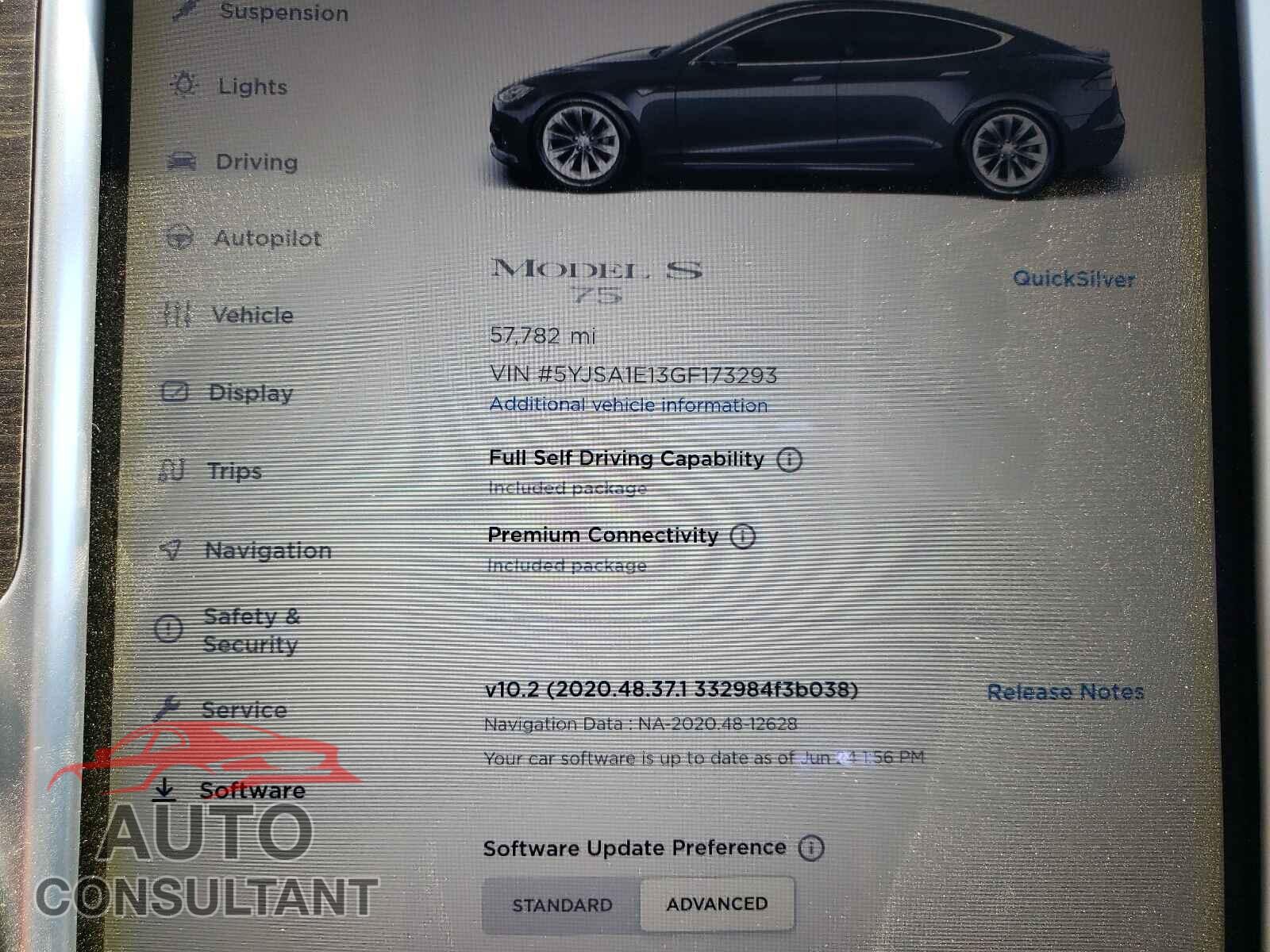 TESLA MODEL S 2016 - 5YJSA1E13GF173293