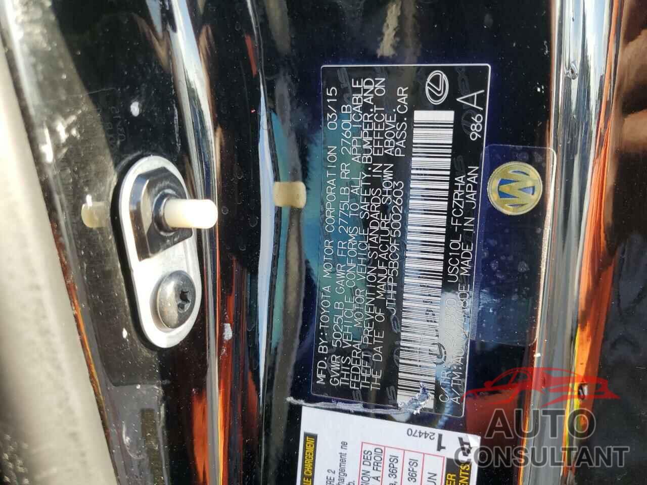 LEXUS RC 2015 - JTHHP5BC9F5002603