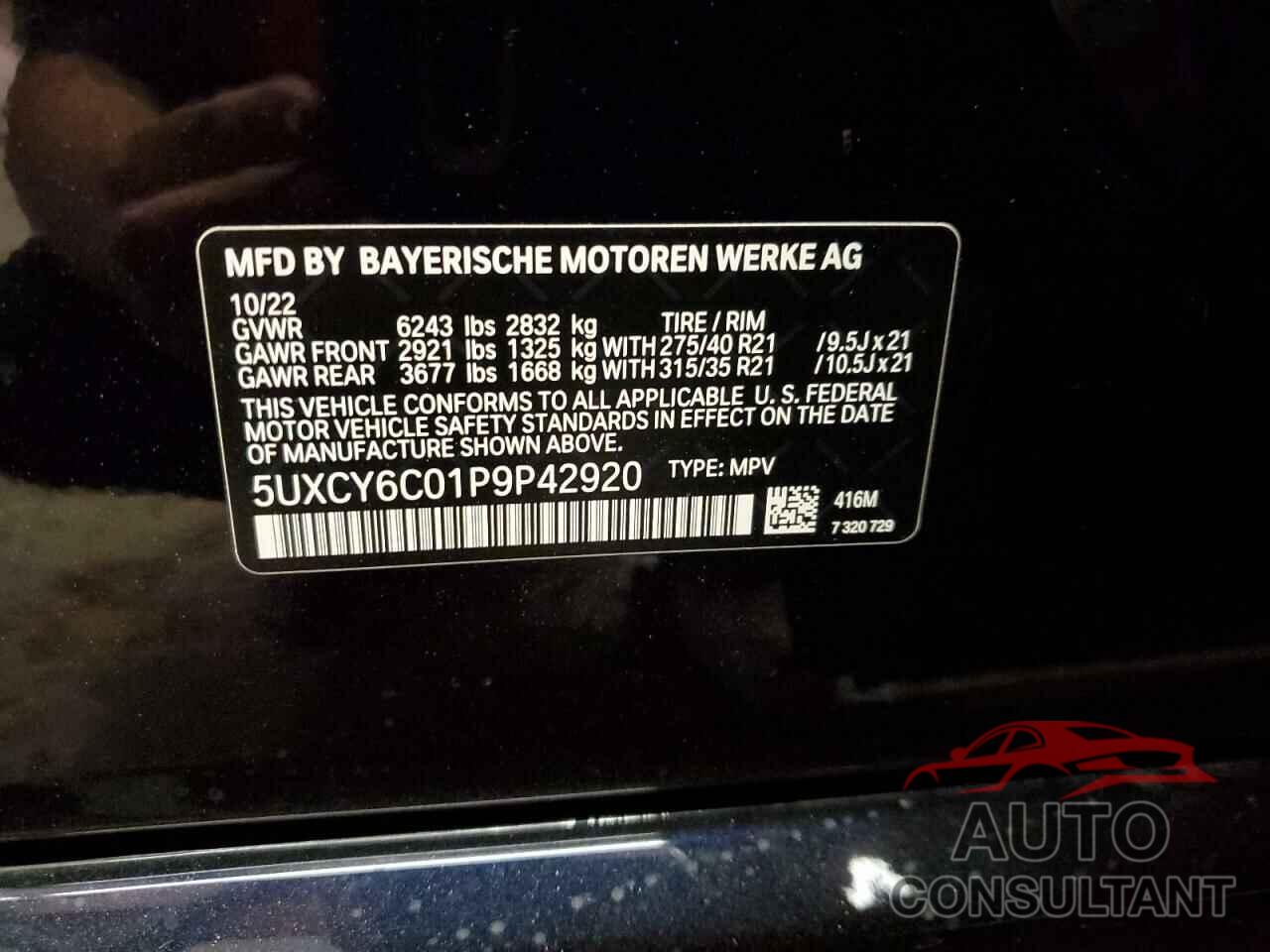 BMW X6 2023 - 5UXCY6C01P9P42920