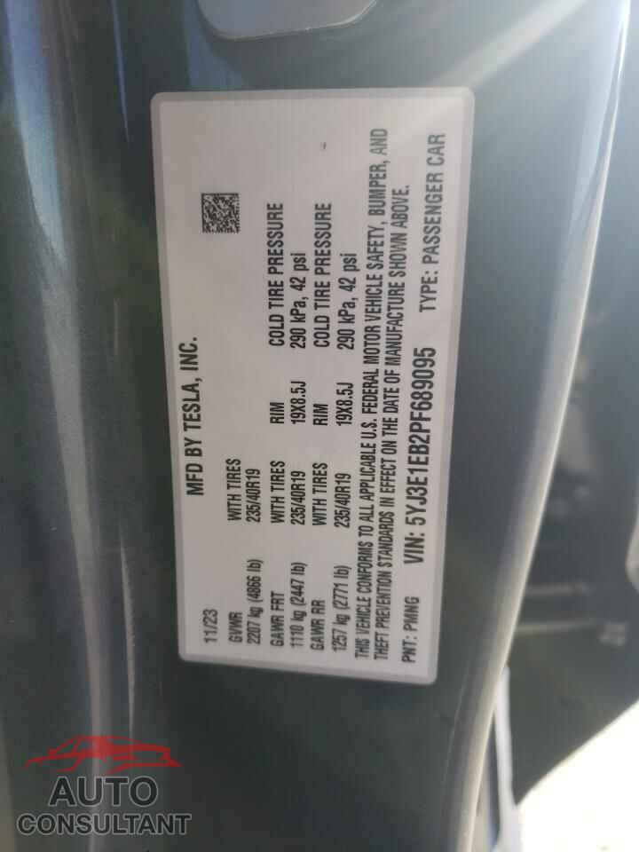 TESLA MODEL 3 2023 - 5YJ3E1EB2PF689095