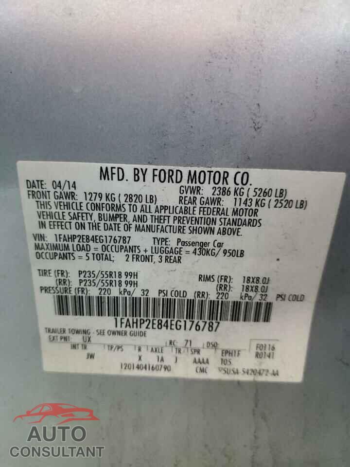 FORD TAURUS 2014 - 1FAHP2E84EG176787