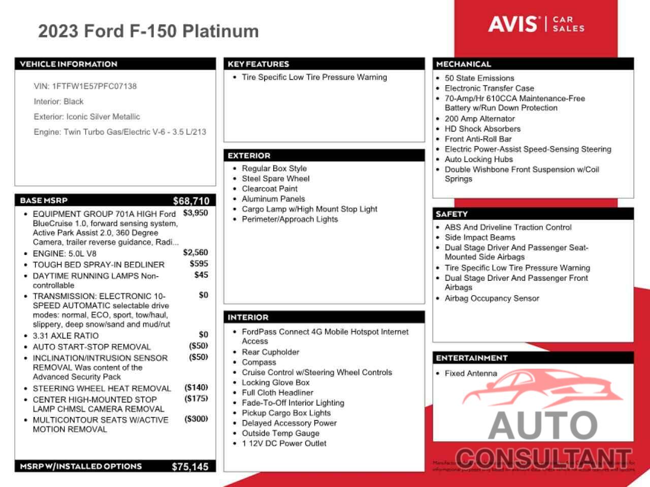 FORD F-150 2023 - 1FTFW1E57PFC07138