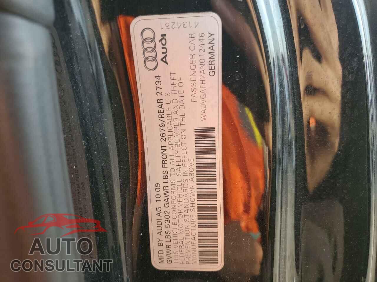 AUDI S5/RS5 2010 - WAUVGAFH2AN012446