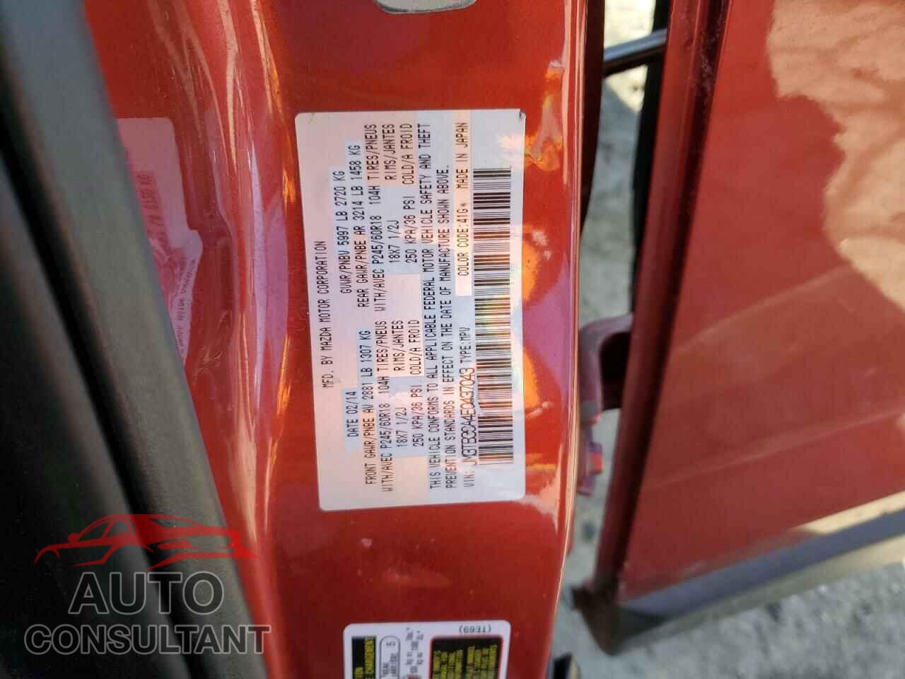 MAZDA CX-9 2014 - JM3TB3CA4E0437043