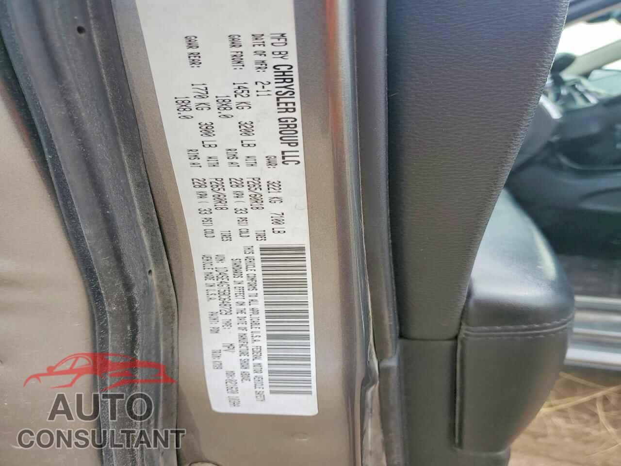 DODGE DURANGO 2011 - 1D4SE4GT5BC648729