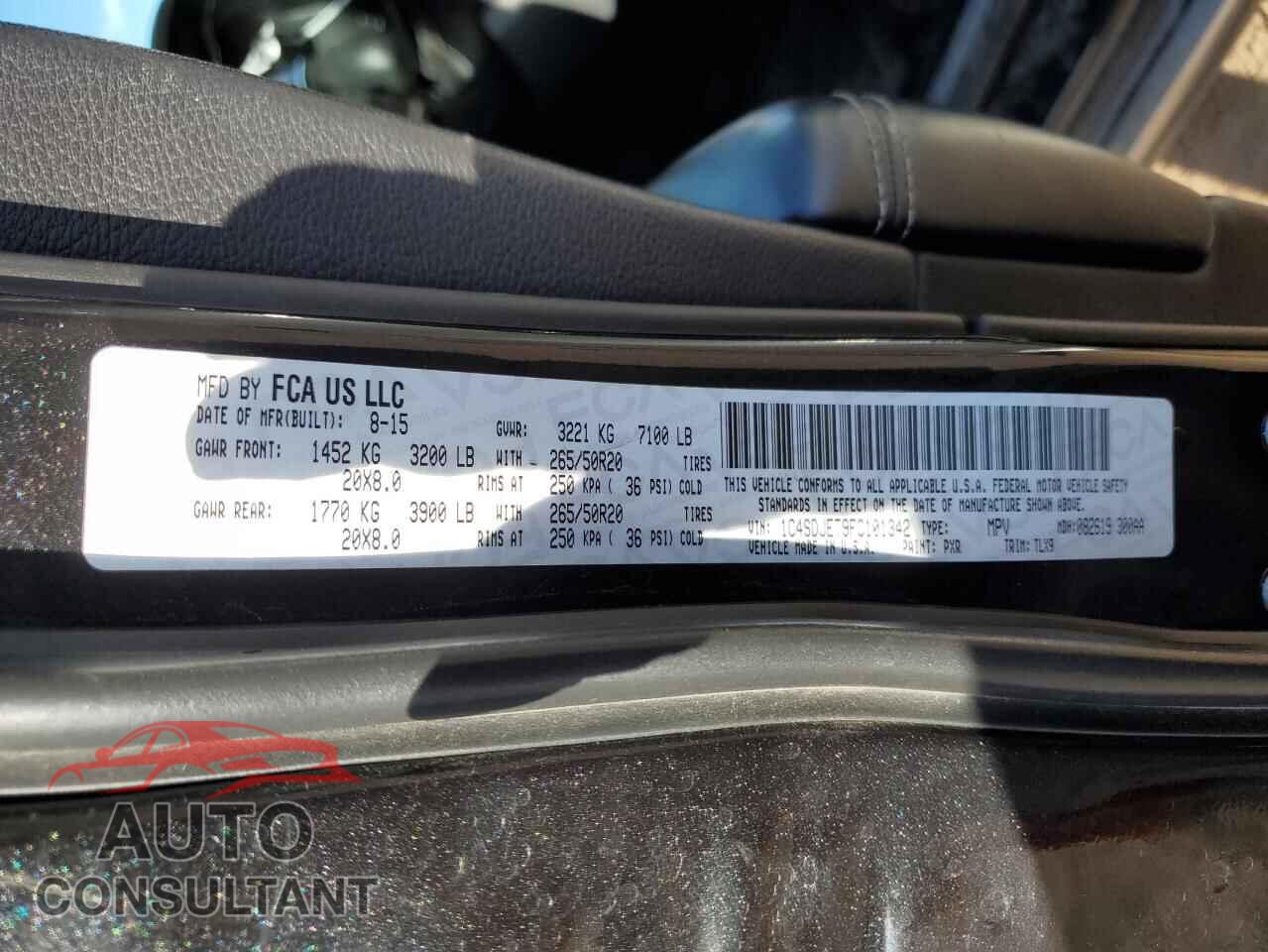 DODGE DURANGO 2015 - 1C4SDJET9FC101342