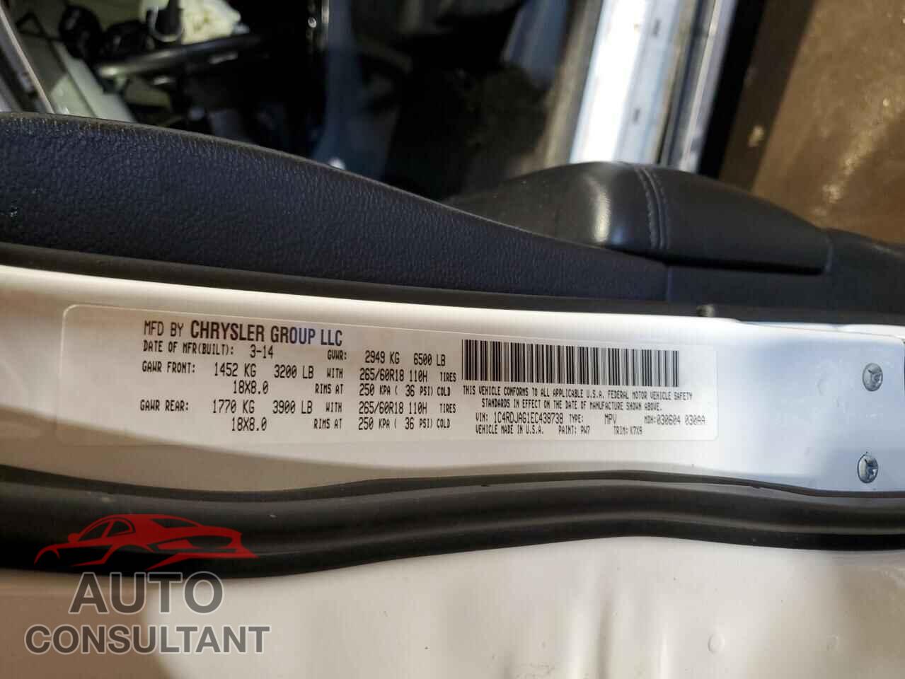 DODGE DURANGO 2014 - 1C4RDJAG1EC438738