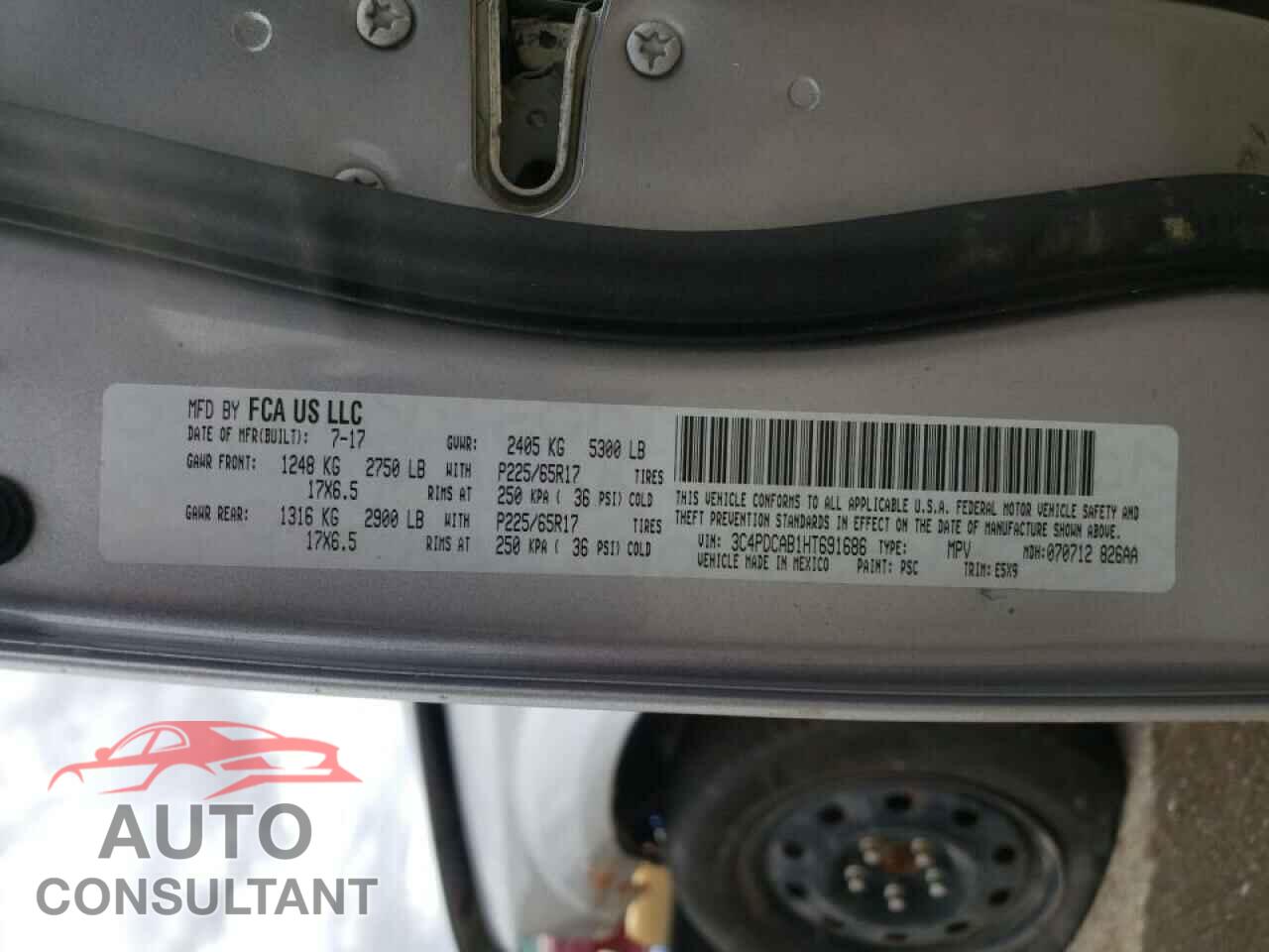 DODGE JOURNEY 2017 - 3C4PDCAB1HT691686