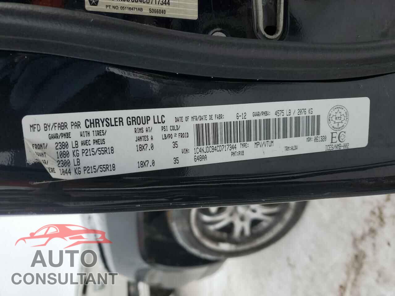 JEEP COMPASS 2012 - 1C4NJDCB4CD717344