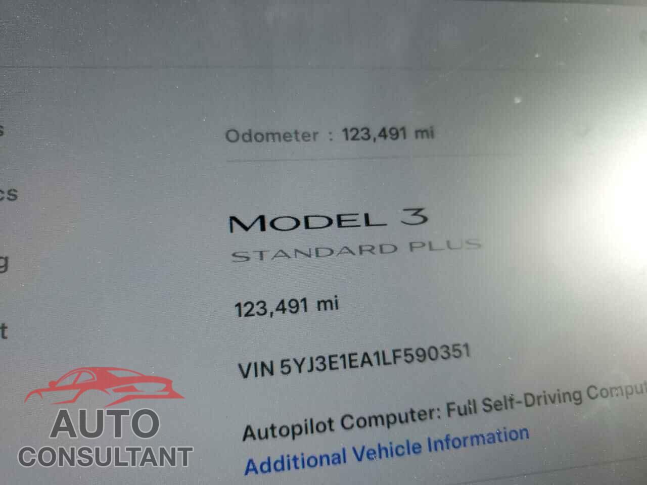 TESLA MODEL 3 2020 - 5YJ3E1EA1LF590351