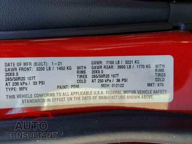 DODGE DURANGO 2021 - 1C4SDHCT7MC636632