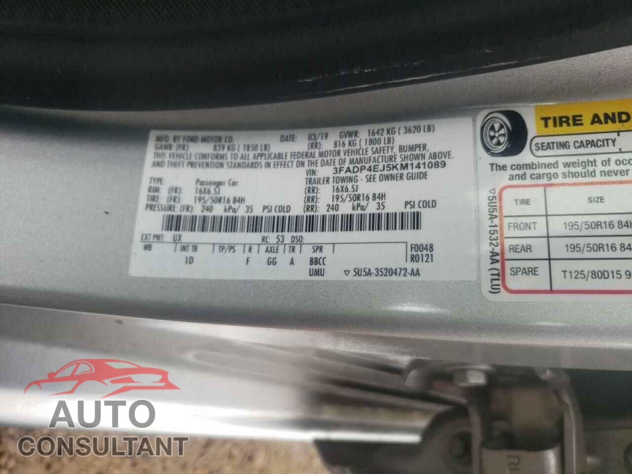 FORD FIESTA 2019 - 3FADP4EJ5KM141089