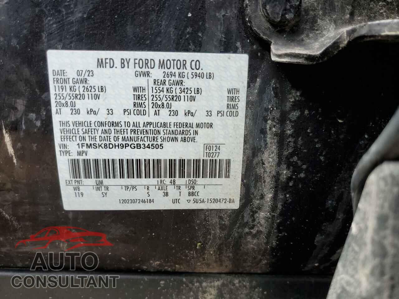 FORD EXPLORER 2023 - 1FMSK8DH9PGB34505