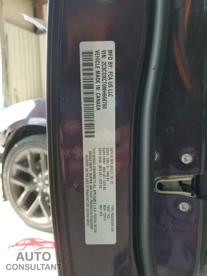 DODGE CHARGER 2021 - 2C3CDXCT0MH668760