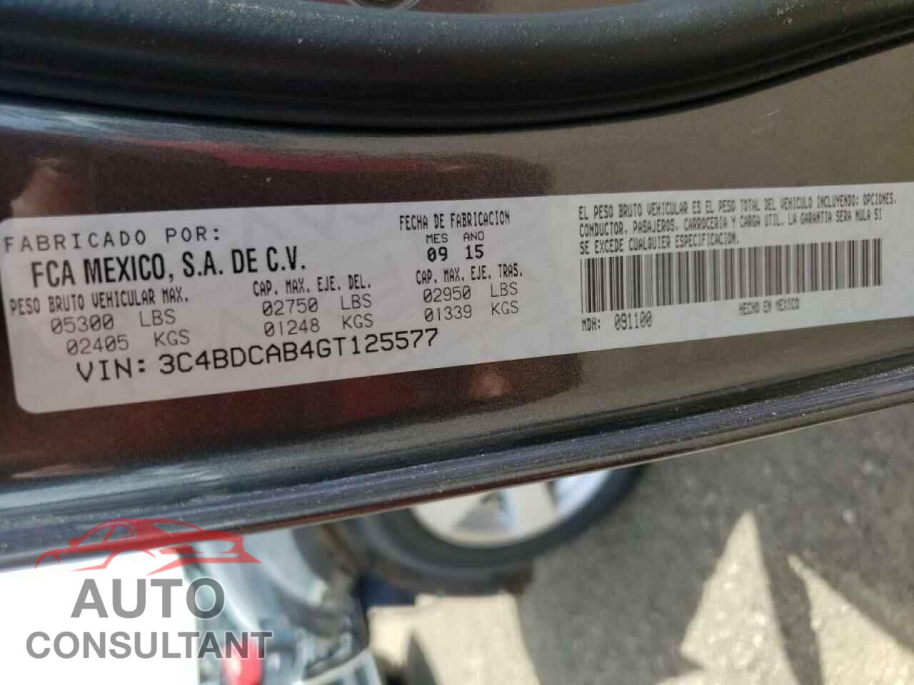 DODGE JOURNEY 2016 - 3C4BDCAB4GT125577