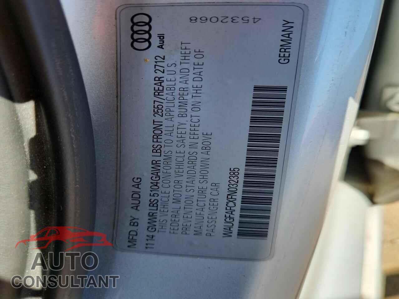 AUDI A6 2015 - WAUGFAFCXFN032385