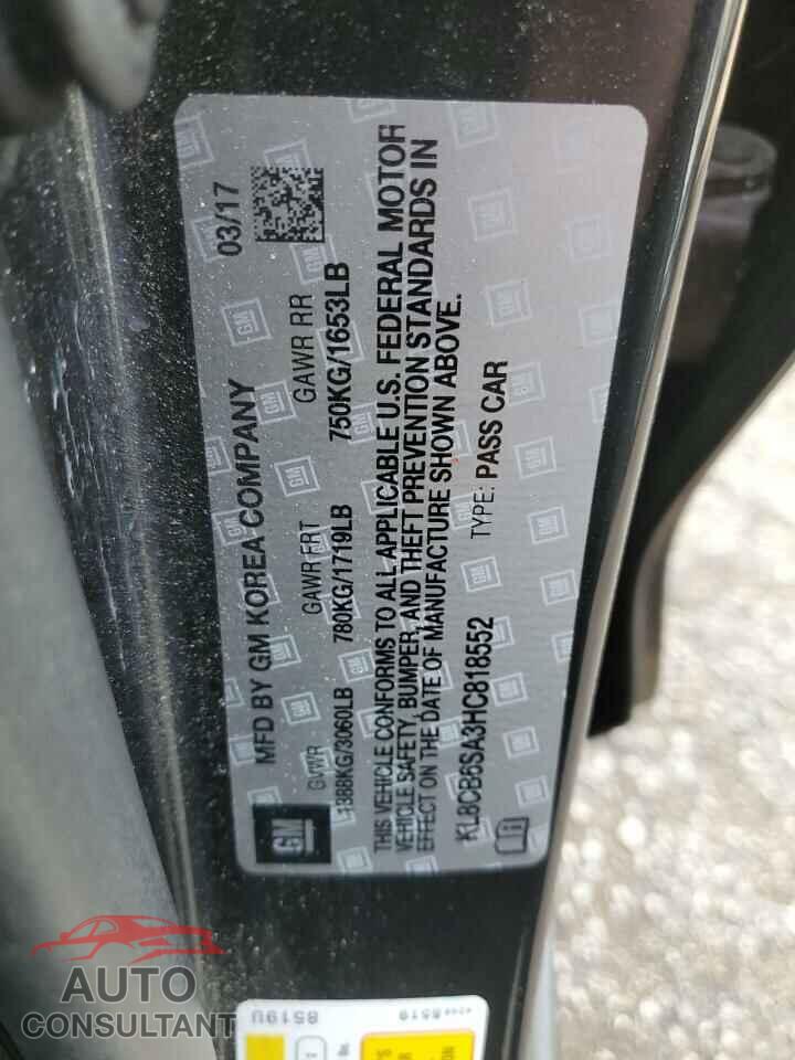 CHEVROLET SPARK 2017 - KL8CB6SA3HC818552