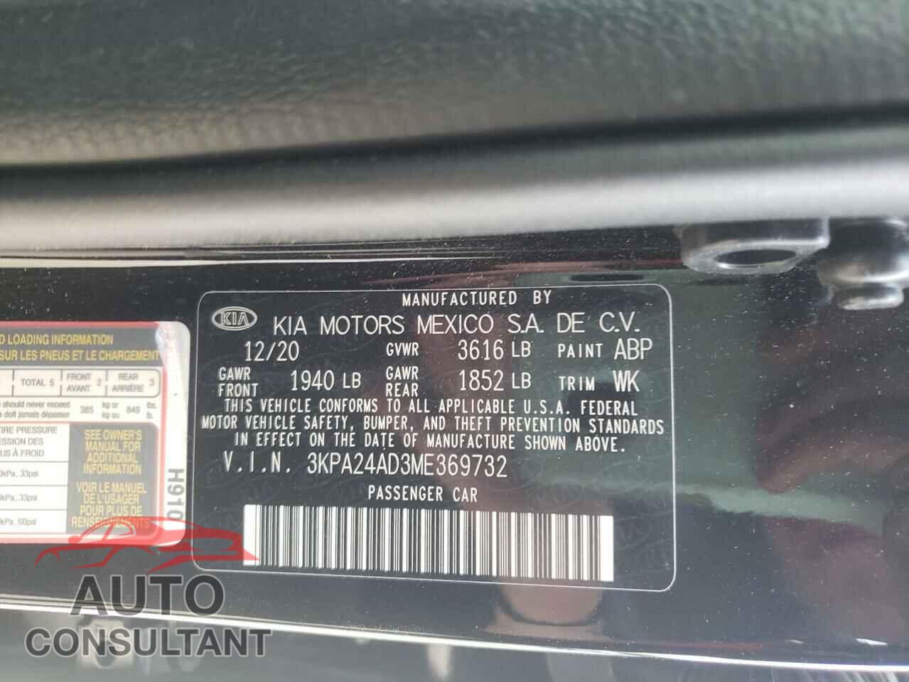 KIA RIO 2021 - 3KPA24AD3ME369732