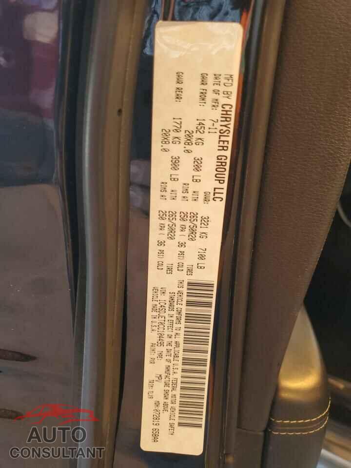 DODGE DURANGO 2012 - 1C4SDJET0CC104495