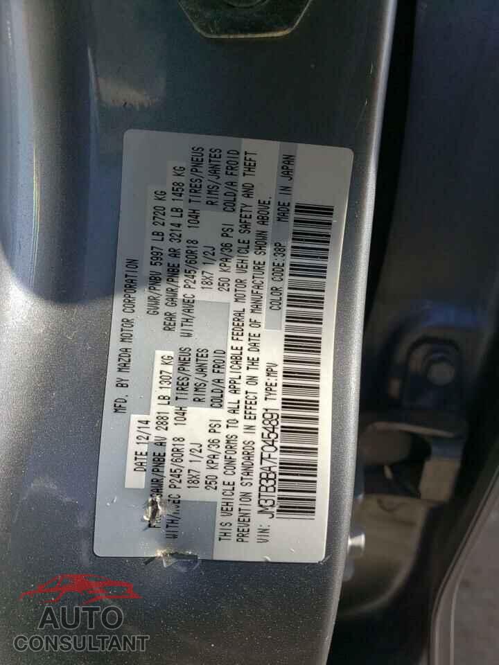 MAZDA CX-9 2015 - JM3TB3BA7F0454891