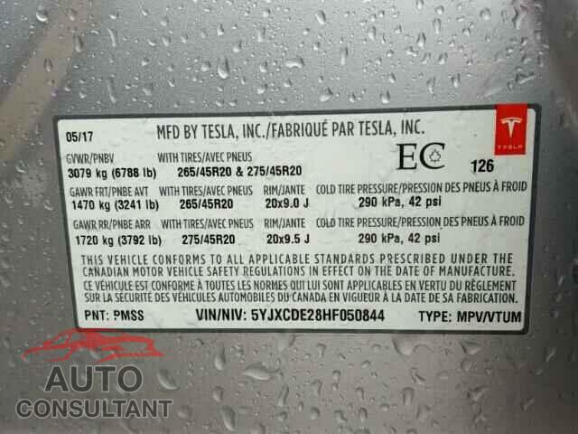 TESLA MODEL X 2017 - 5YJXCDE28HF050844