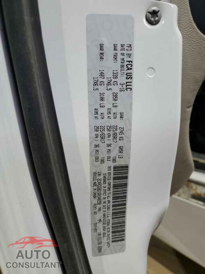 DODGE CARAVAN 2016 - 2C4RDGBG1GR340238