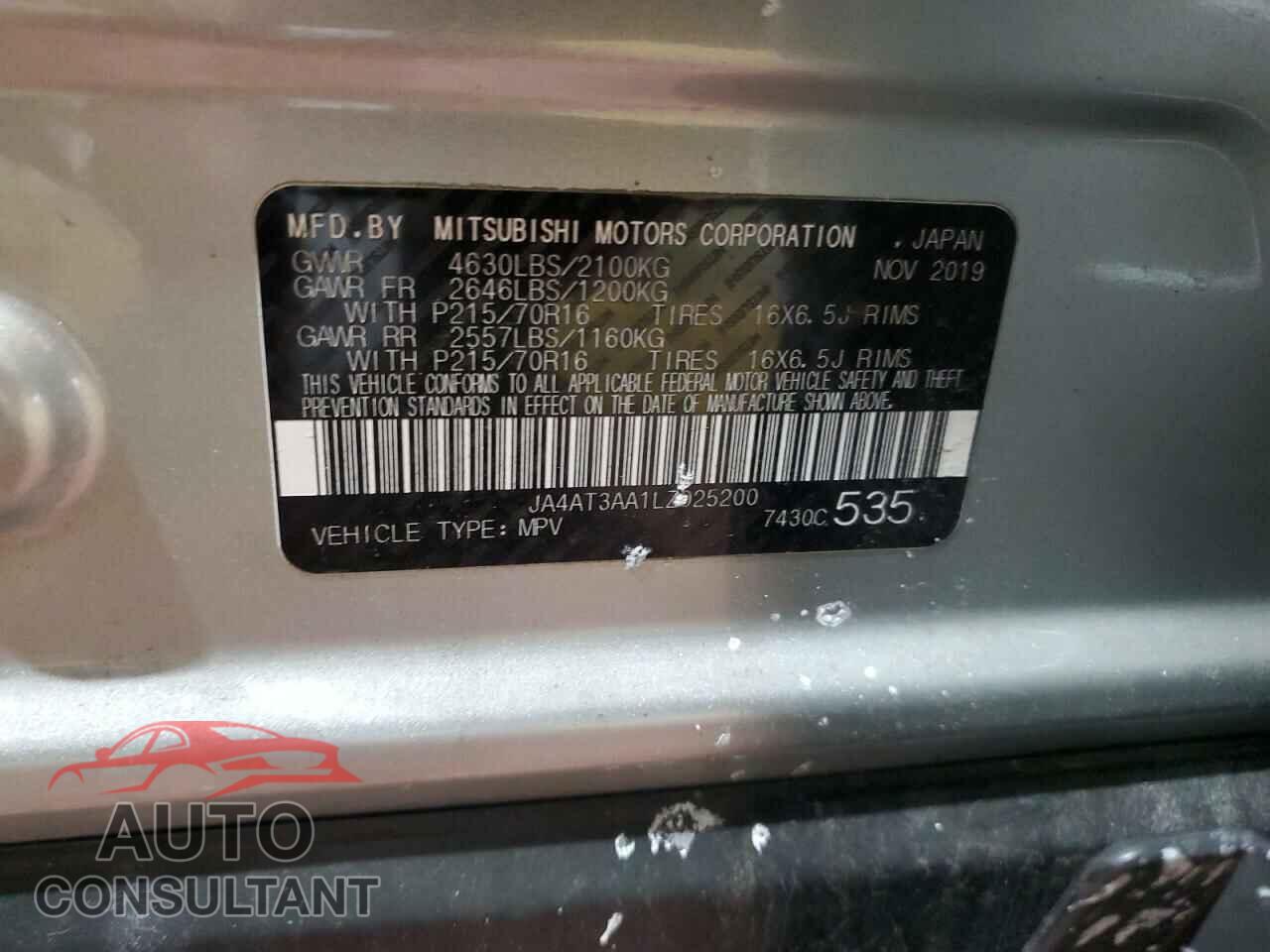 MITSUBISHI ECLIPSE 2020 - JA4AT3AA1LZ025200