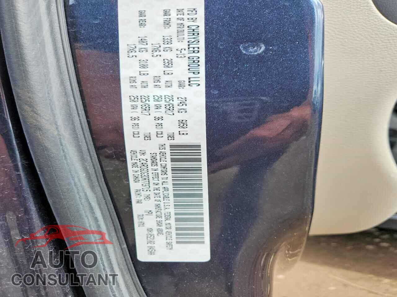 DODGE CARAVAN 2013 - 2C4RDGDG3DR773715