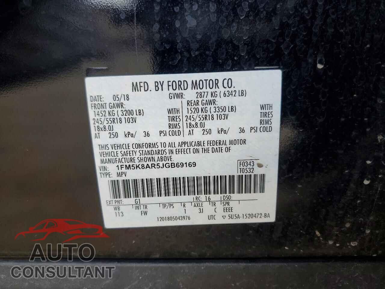 FORD EXPLORER 2018 - 1FM5K8AR5JGB69169