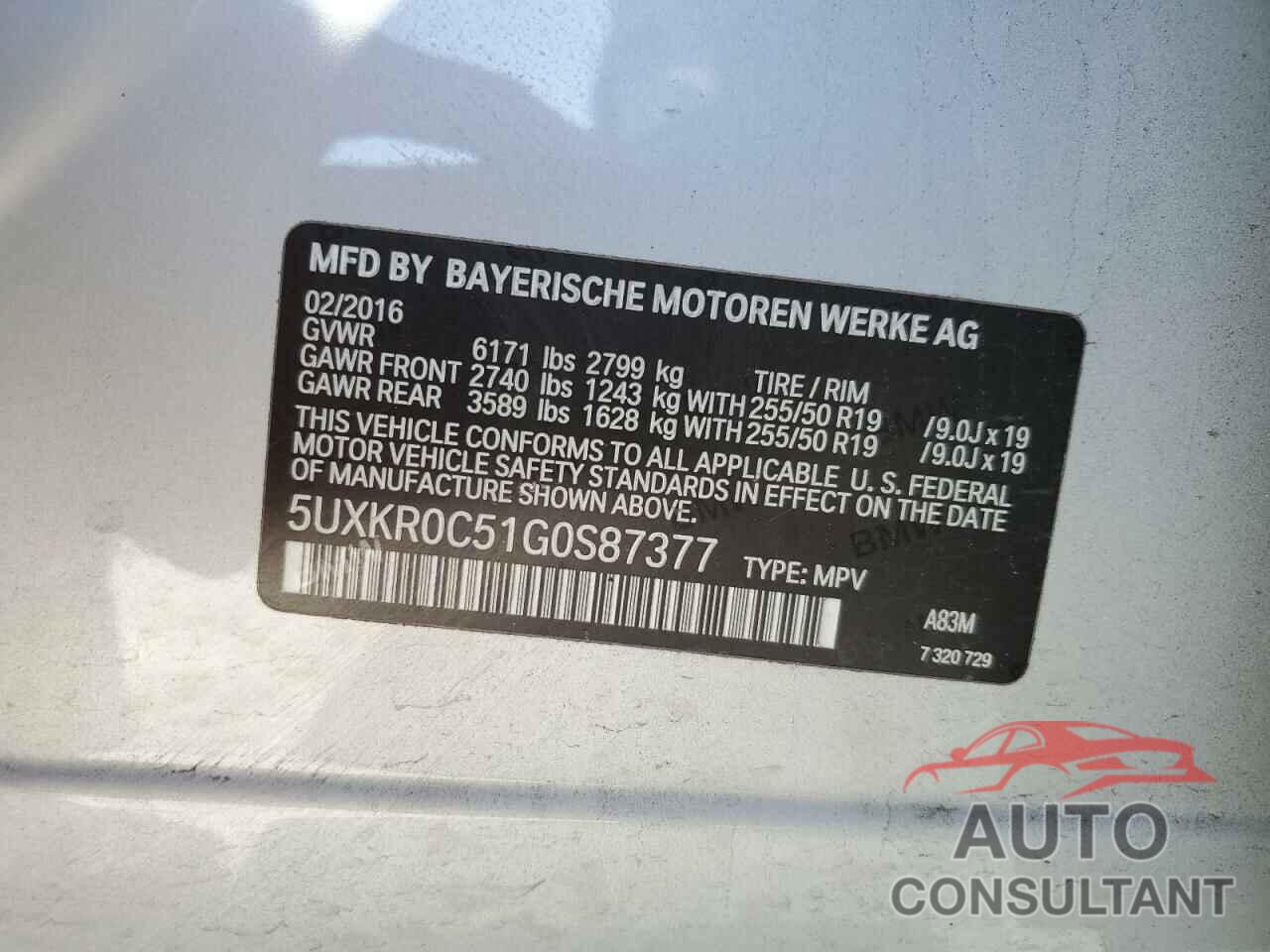 BMW X5 2016 - 5UXKR0C51G0S87377