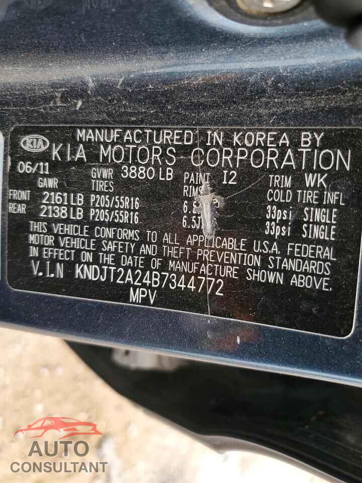 KIA SOUL 2011 - KNDJT2A24B7344772