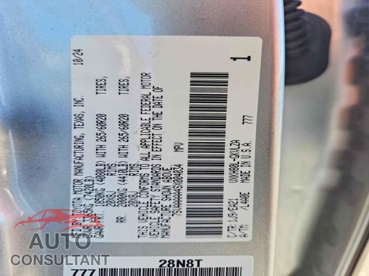 TOYOTA SEQUOIA 2025 - 7SVAAAAA4SX004034