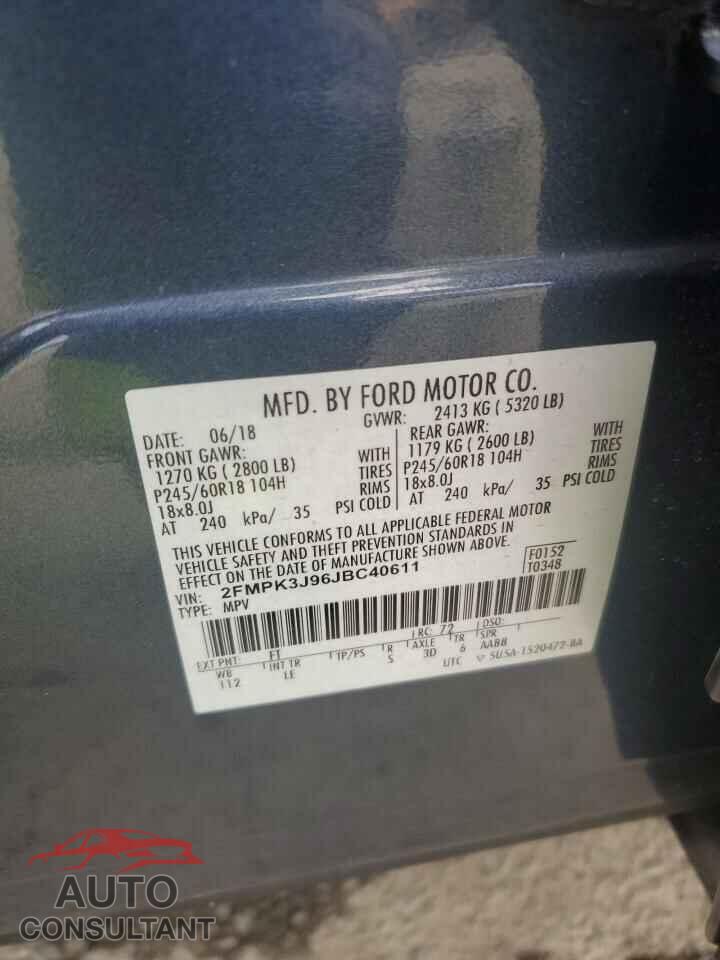 FORD EDGE 2018 - 2FMPK3J96JBC40611