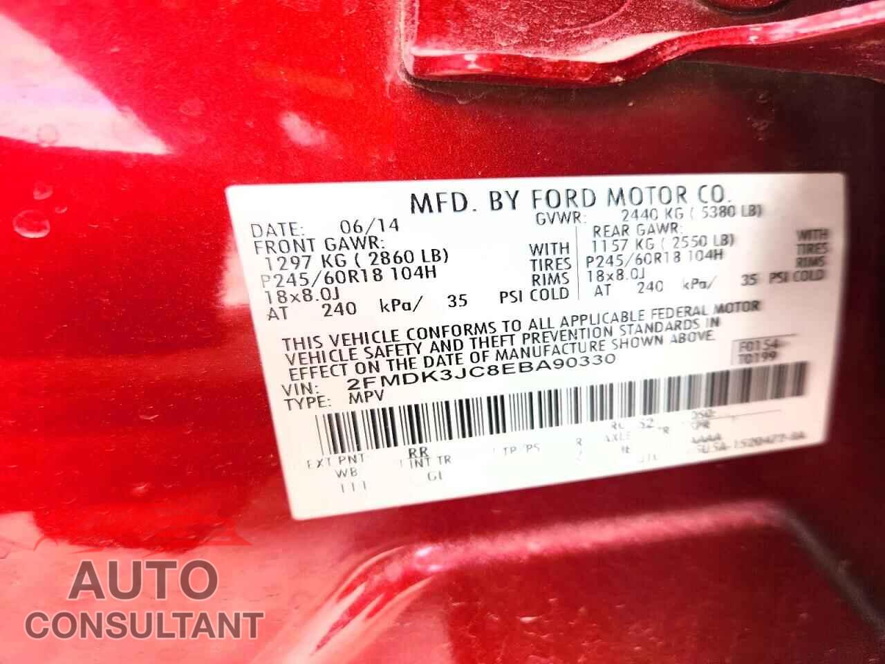 FORD EDGE 2014 - 2FMDK3JC8EBA90330