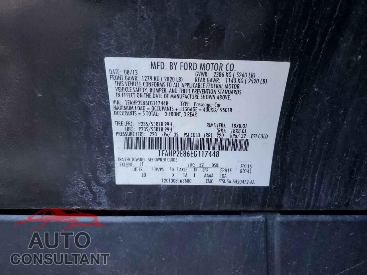 FORD TAURUS 2014 - 1FAHP2E86EG117448