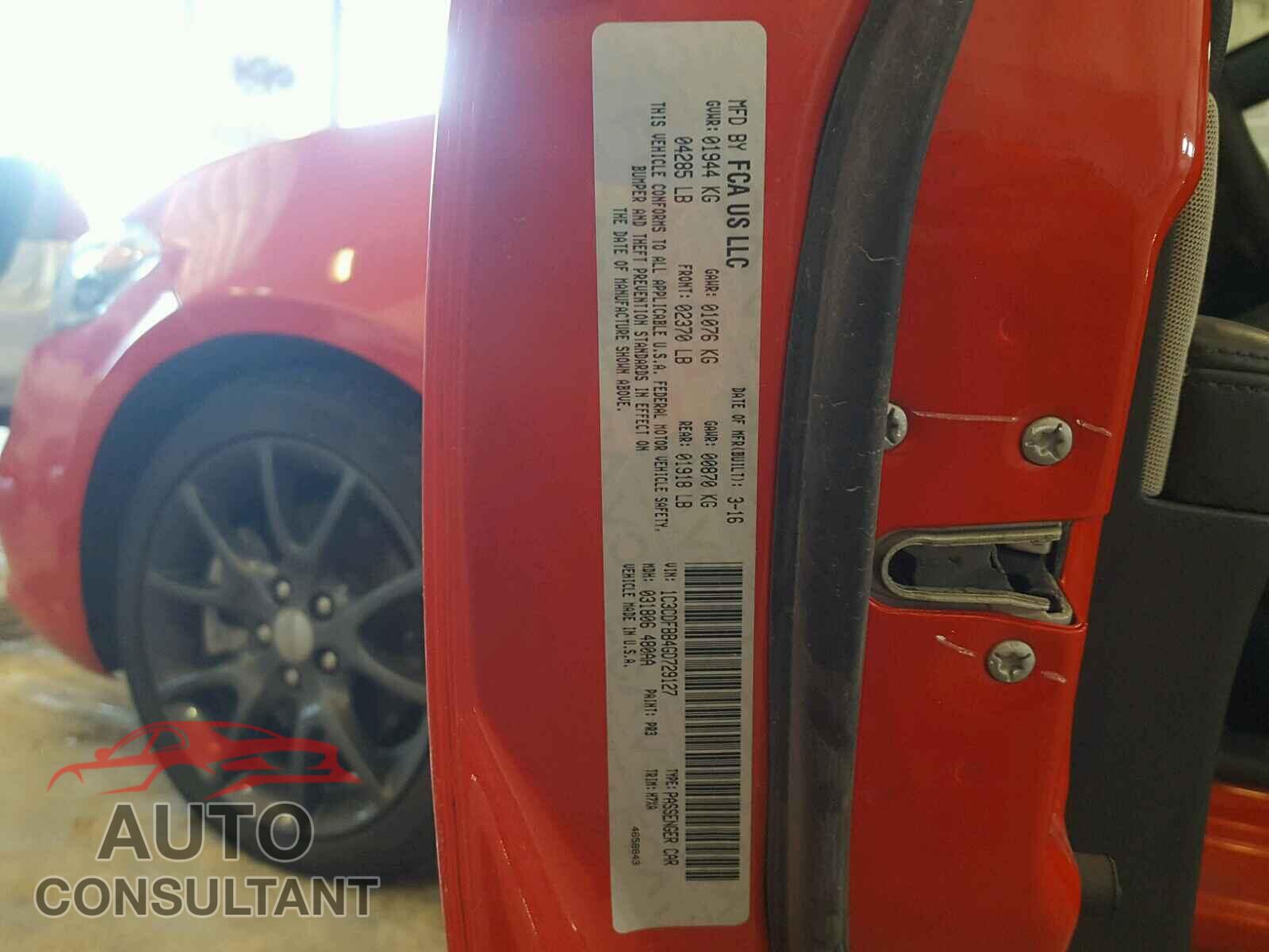 DODGE DART 2016 - 1C3CDFBB4GD729127