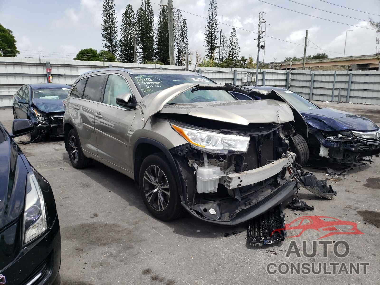 TOYOTA HIGHLANDER 2016 - 5TDJKRFH9GS237237