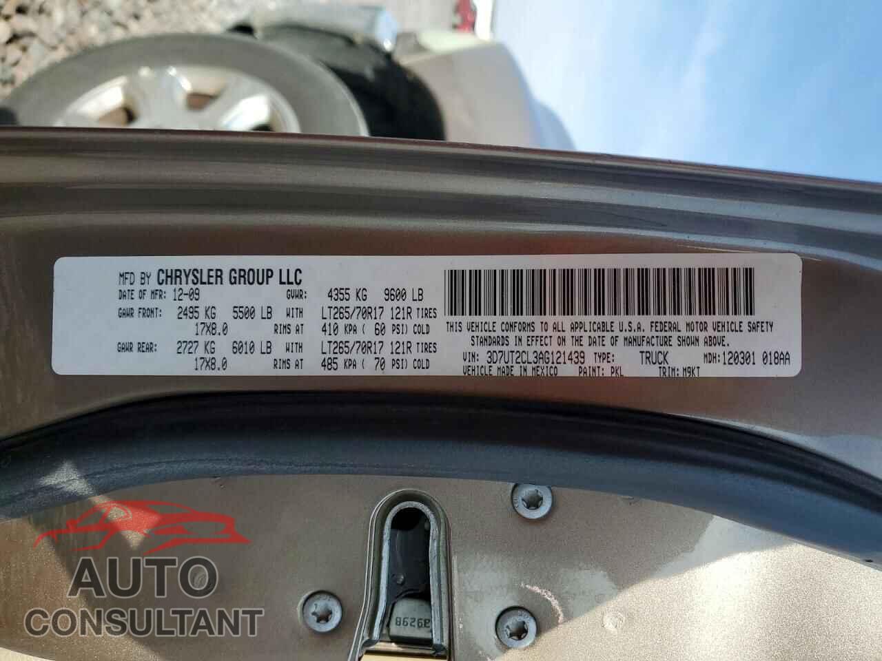 DODGE RAM 2500 2010 - 3D7UT2CL3AG121439