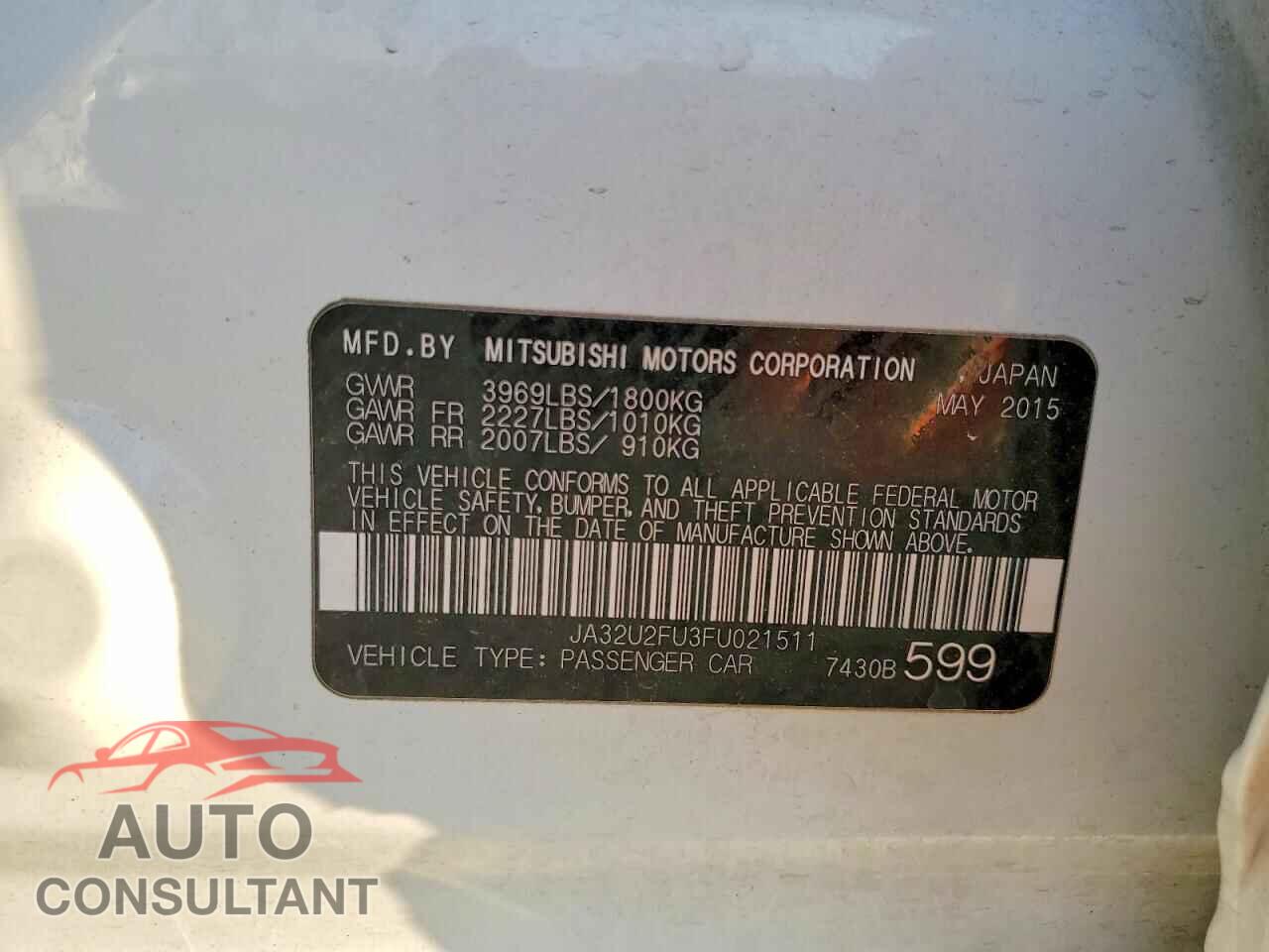 MITSUBISHI LANCER 2015 - JA32U2FU3FU021511
