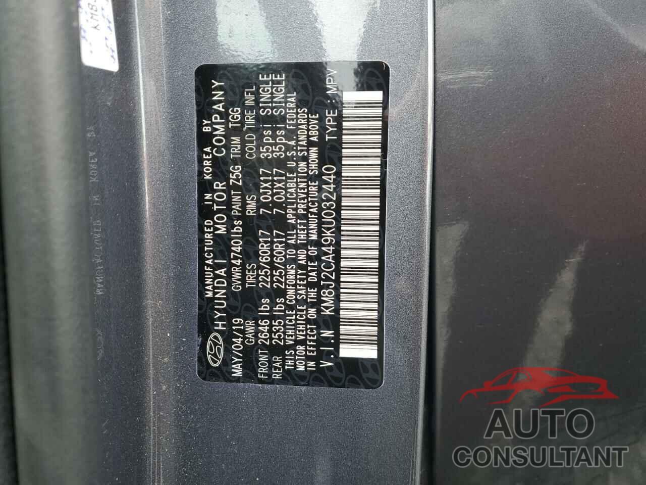 HYUNDAI TUCSON 2019 - KM8J2CA49KU032440