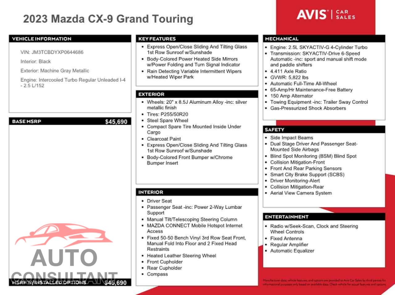 MAZDA CX-9 2023 - JM3TCBDYXP0644686